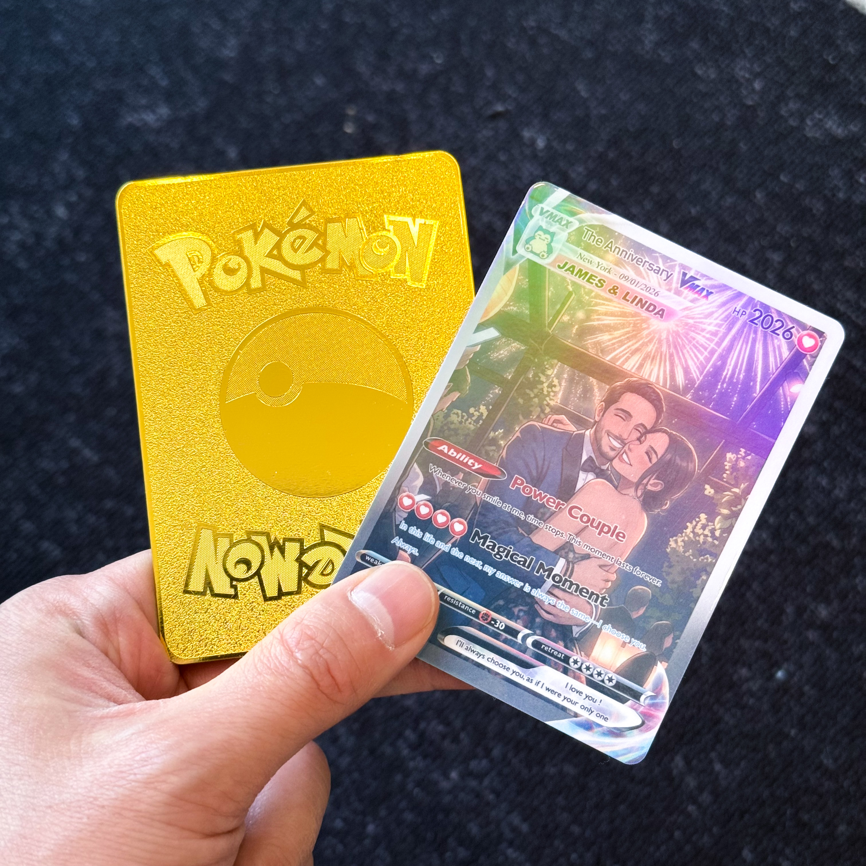 Turn Your Photo Into a Custom VMAX Trading Poke Card - Personalized Anniversary Poke Card Gift