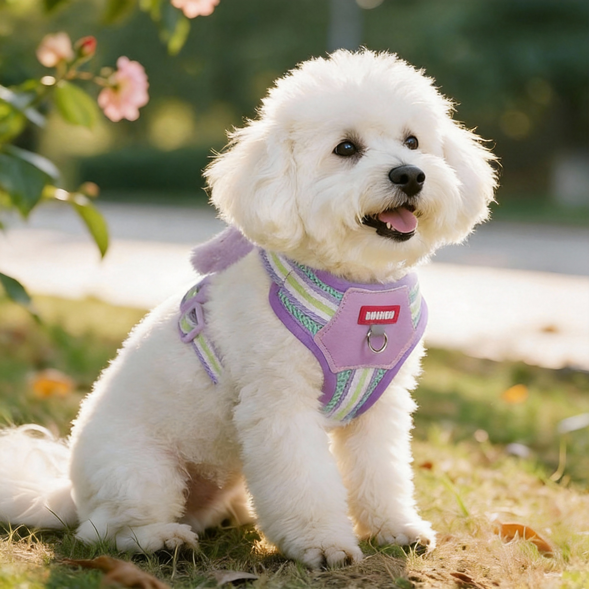 "Little Monster" 3D Plush Dog Harness and Leash Set | Breathable Mesh Vest for Small and Medium Dogs