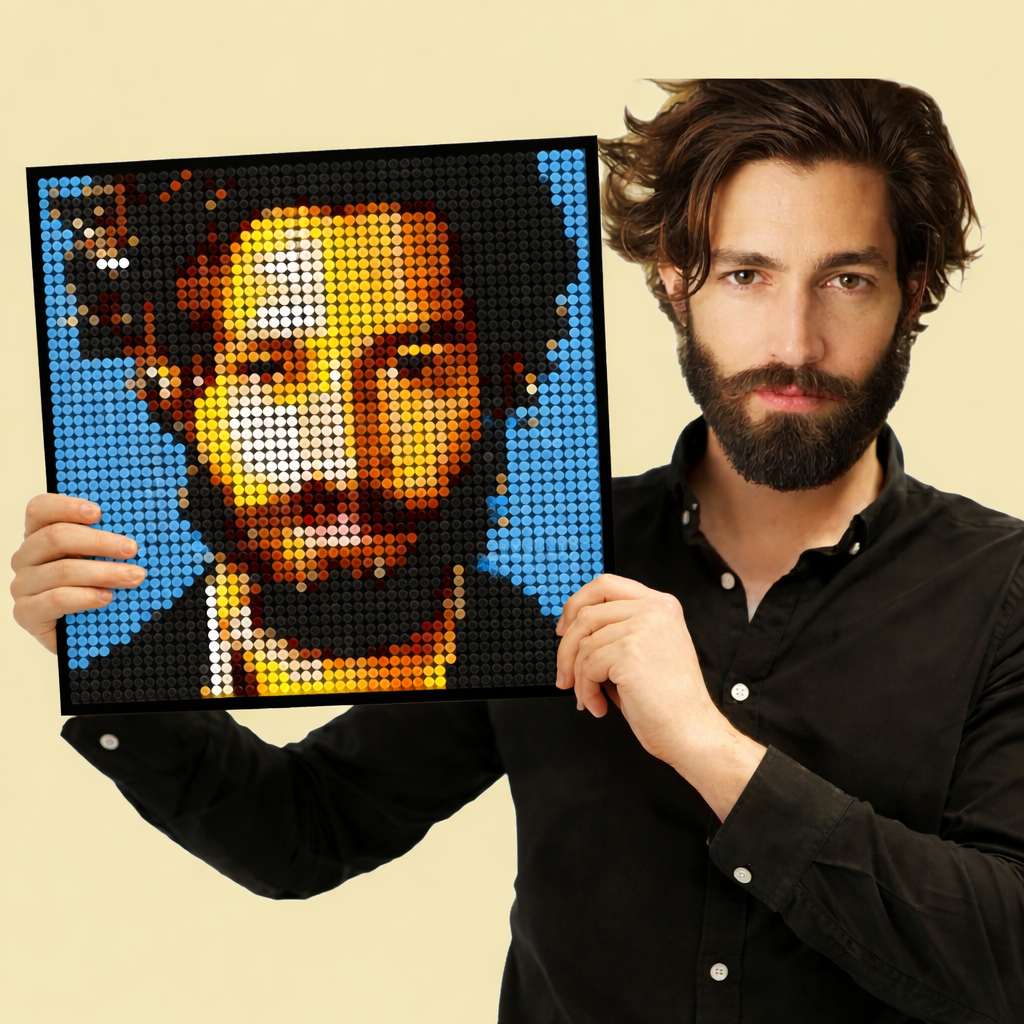 Custom Photo Brick Mosaic Art Kit - DIY Personalised Gift with Frame