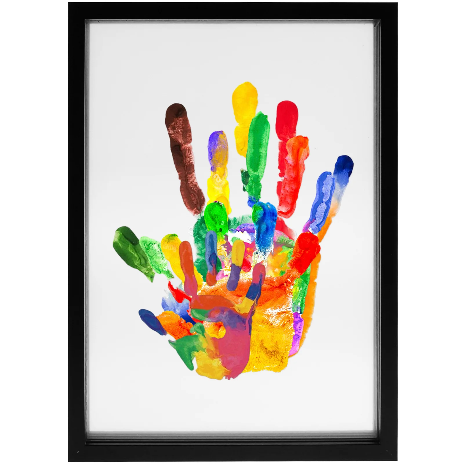 Custom Family Overlapping Handprint Shadow Box – DIY Modern Keepsake Frame & Personalized Generational Art 🖐️🌈