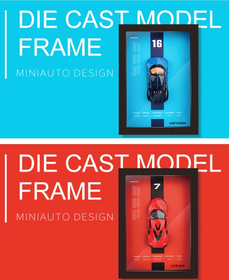 3D Die-Cast Supercar Wall Art | Premium 1:32 Alloy Model Shadow Box | Car Collector's Decor