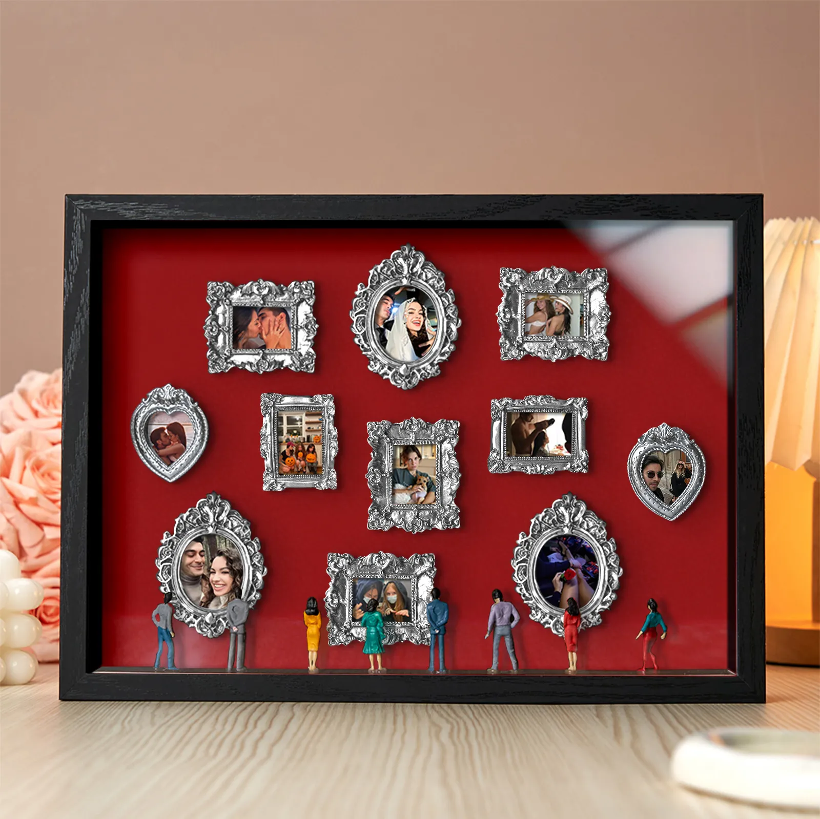 Personalized "Mini Museum" 3D Photo Frame - Custom Art Gallery Shadow Box Gift for Couples & Anniversaries