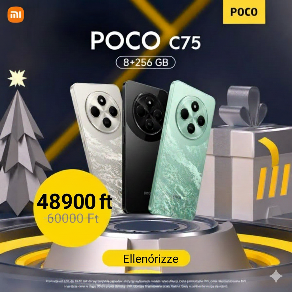 Xiaomi Poco C75 Power Vision 8+256GB – Gyors teljesítmény, sima kijelző, bőséges memória