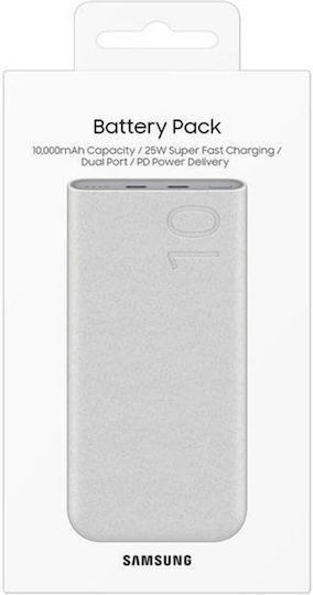 Samsung P3400 Power Bank 10000mAh 25W με 2 Θύρες USB-C Power Delivery Μπεζ