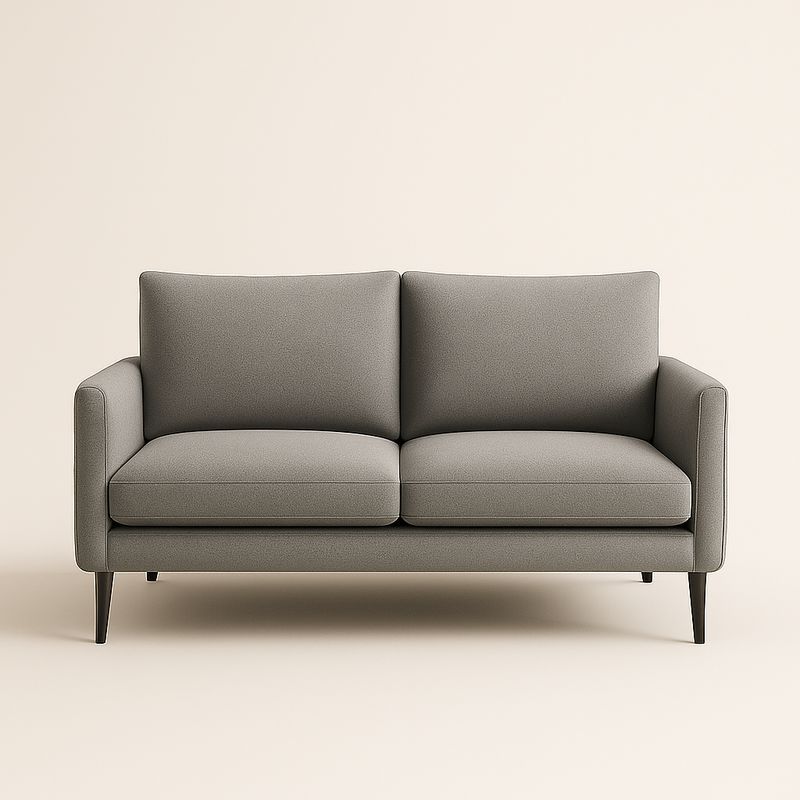 Canapé deux places tissu polyester gris pieds métal-Cosyrooma