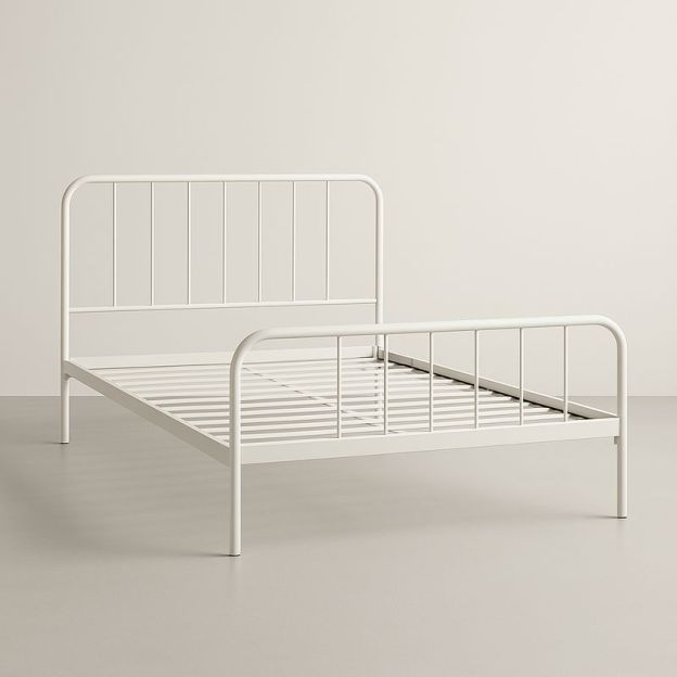 Lit Double en Métal Blanc 140x200 cm-Cosyrooma