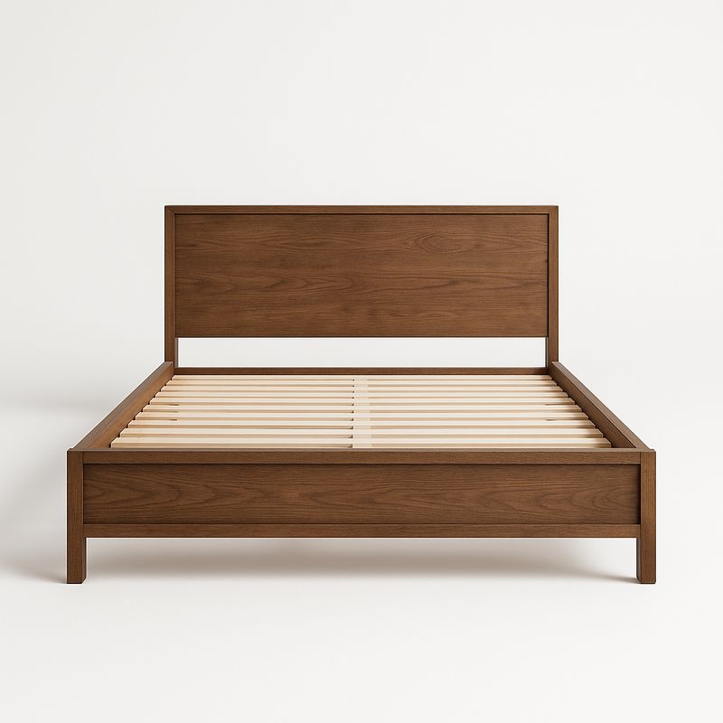 Lit en bois massif marron 200x160 cm-Cosyrooma