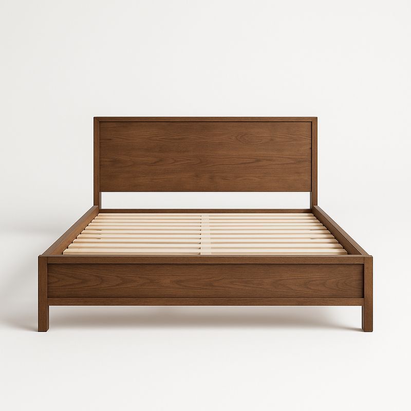 Lit en bois massif marron 200x160 cm-Cosyrooma