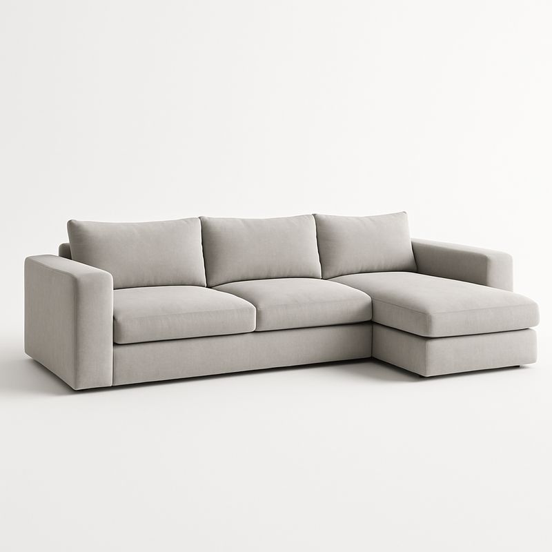 Canapé d'angle en tissu gris avec coussins amovibles-Cosyrooma