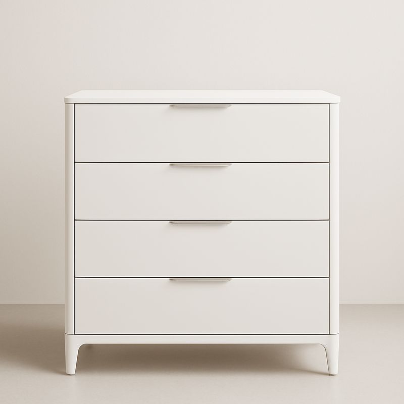 Commode 4 tiroirs en Bois Blanc 100x80x45cm-Cosyrooma