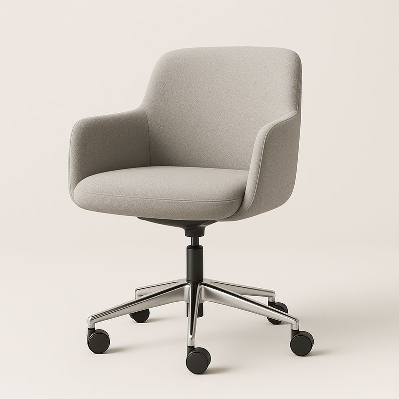 Chaise pivotante en tissu avec pieds en métal-Cosyrooma