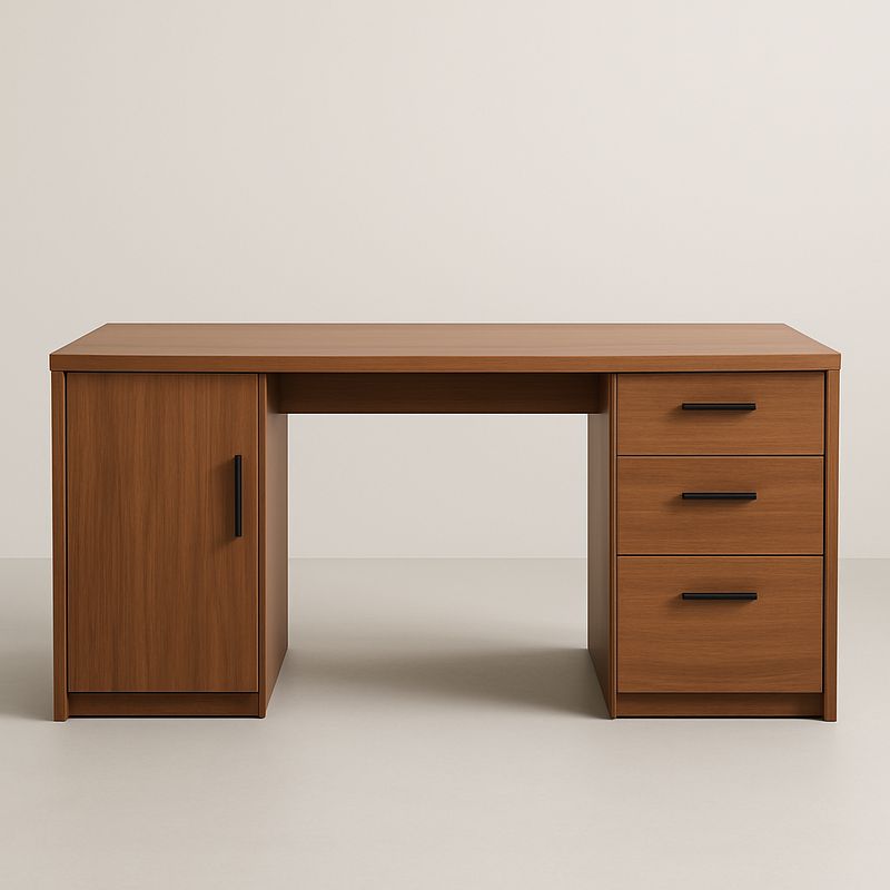 Bureau en Bois avec Tiroirs et Porte Marron 150x70x76 cm-Cosyrooma