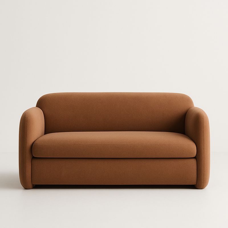 Canapé 2 Places Marron Tissu Polyester-Cosyrooma