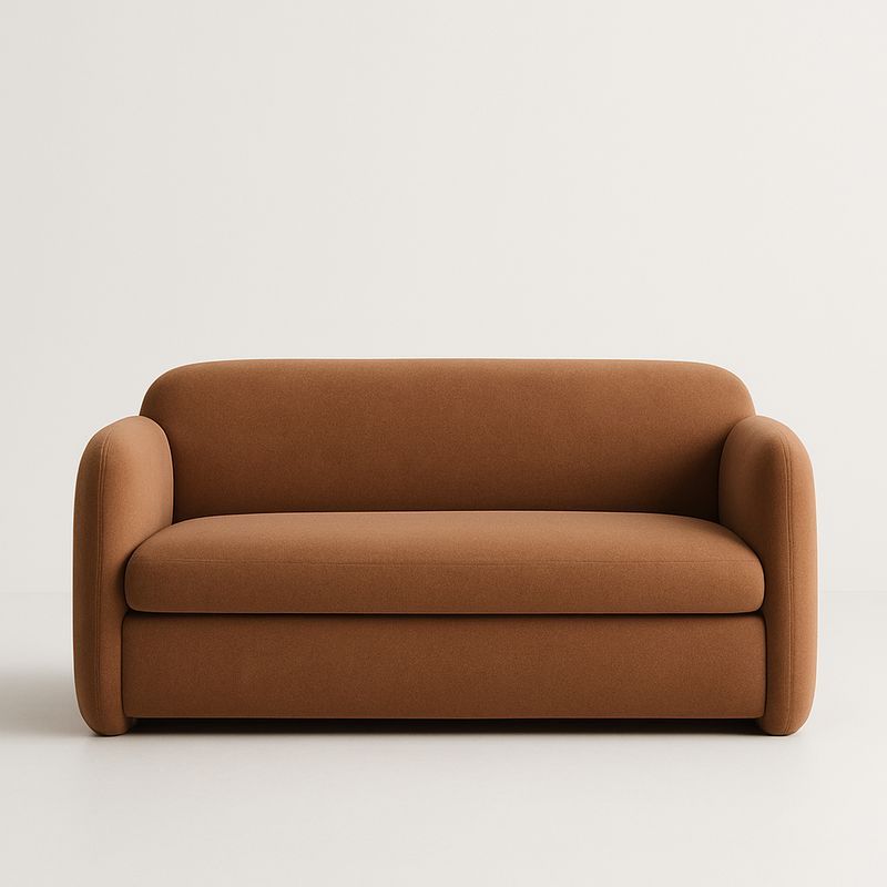 Canapé 2 Places Marron Tissu Polyester-Cosyrooma