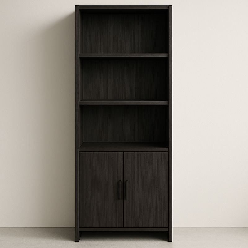 Bibliothèque en bois composite brun foncé 180 cm-Cosyrooma