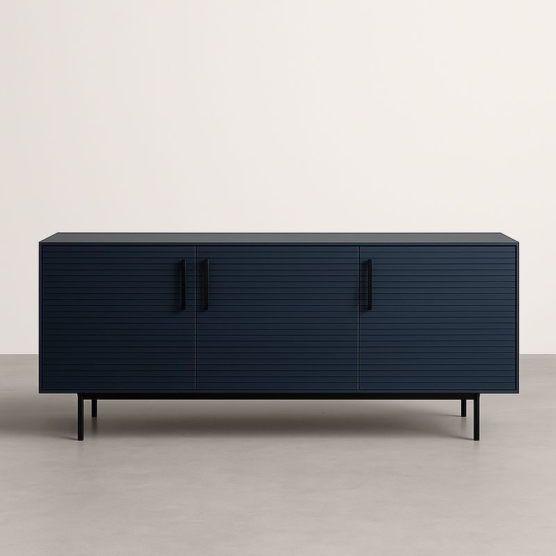 Buffet rectangulaire 3 portes MDF Bleu 180x45x75 cm-Cosyrooma