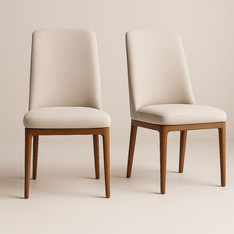 Lot de 2 chaises de salle à manger en tissu et bois-Cosyrooma