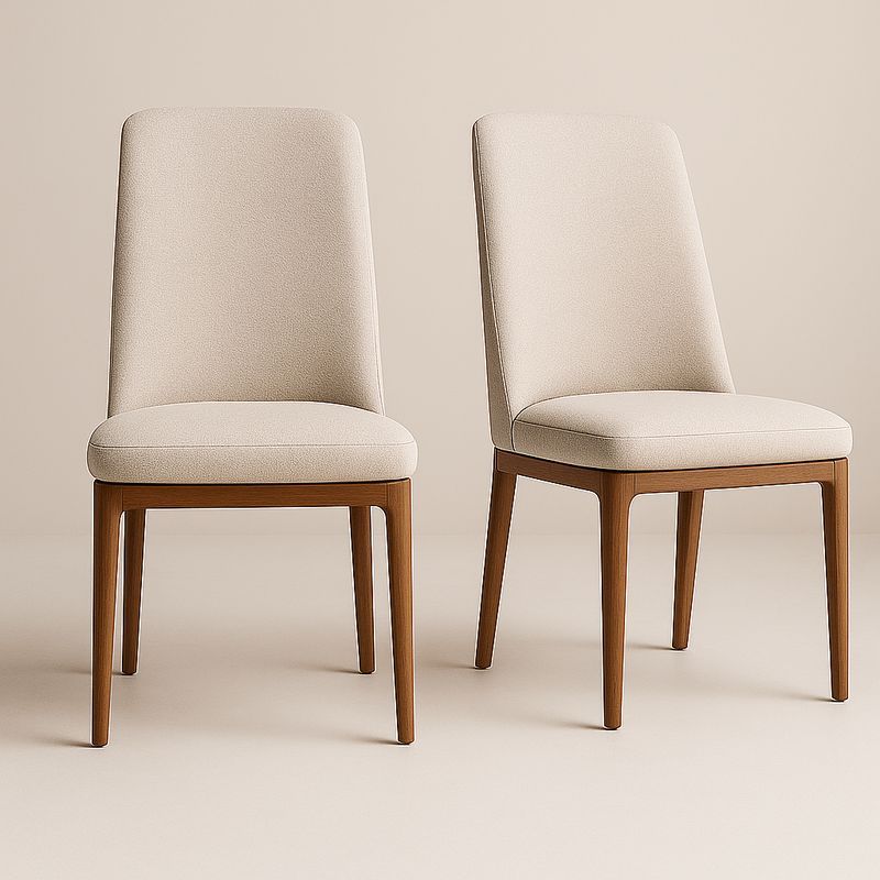 Lot de 2 chaises de salle à manger en tissu et bois-Cosyrooma