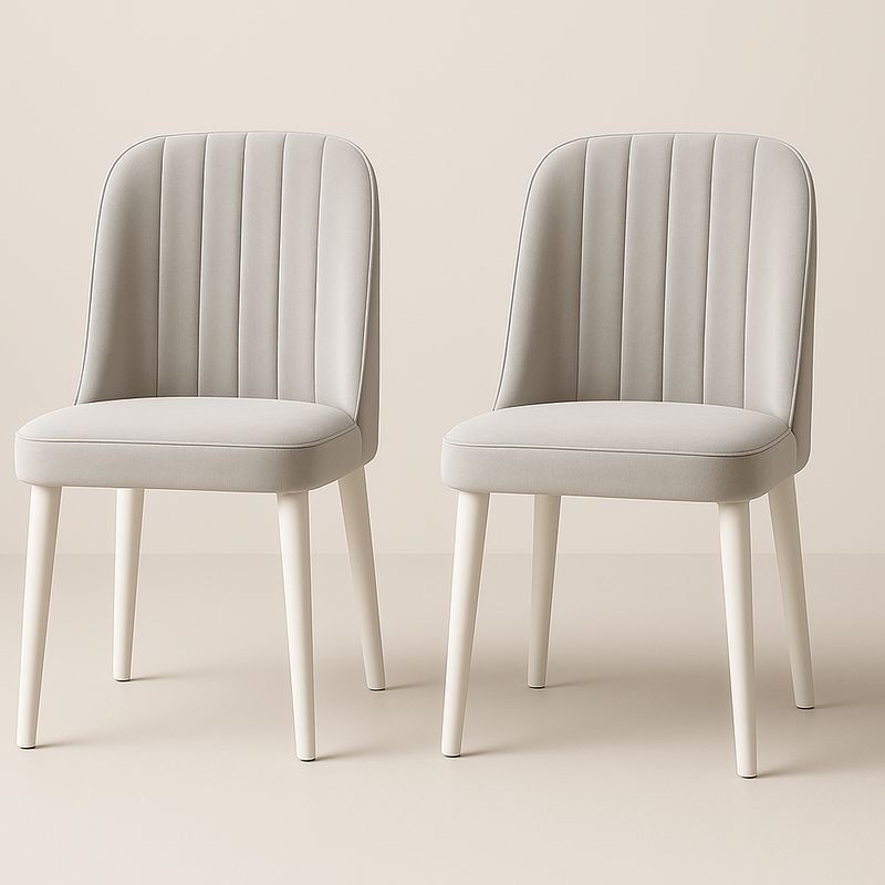 Chaises rembourrées ensemble de 2 en tissu polyester Gris-Cosyrooma