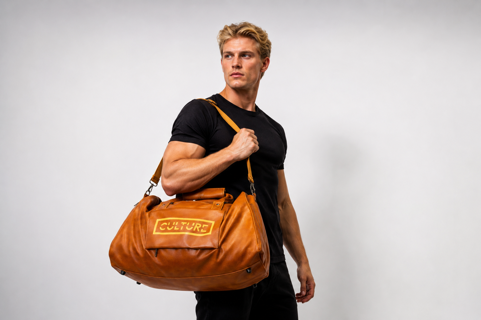 BACK IN STOCK) Culture Leather Travel Duffle Bag (Dual Straps