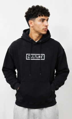 *WASHED BLACK* CULTURE BOX LOGO HOODIE