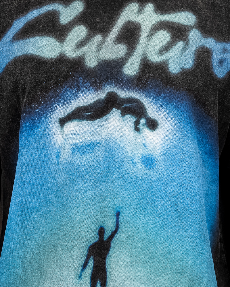 CULTURE "GALAXY" HEAVYWEIGHT WASHED BLACK TEE SHIRT