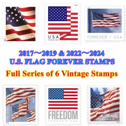2017～2019 & 2022～2024 U.S. FLAG FOREVER STAMPS