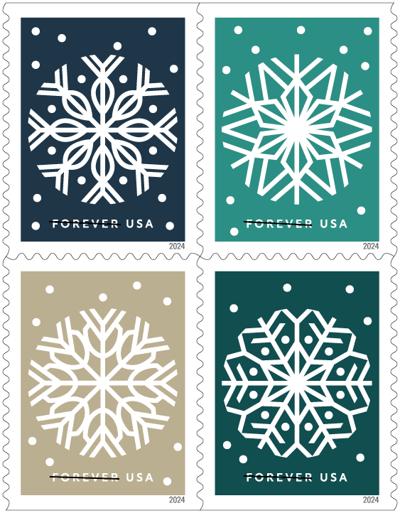 Winter Whimsy Forever Stamps 2024