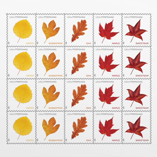 2025 Vibrant Leaves Postcard Stamps