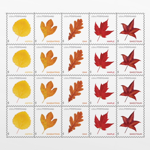 2025 Vibrant Leaves Postcard Stamps