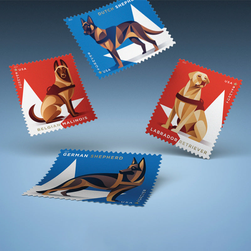 2019 honor military dogs Stamps
