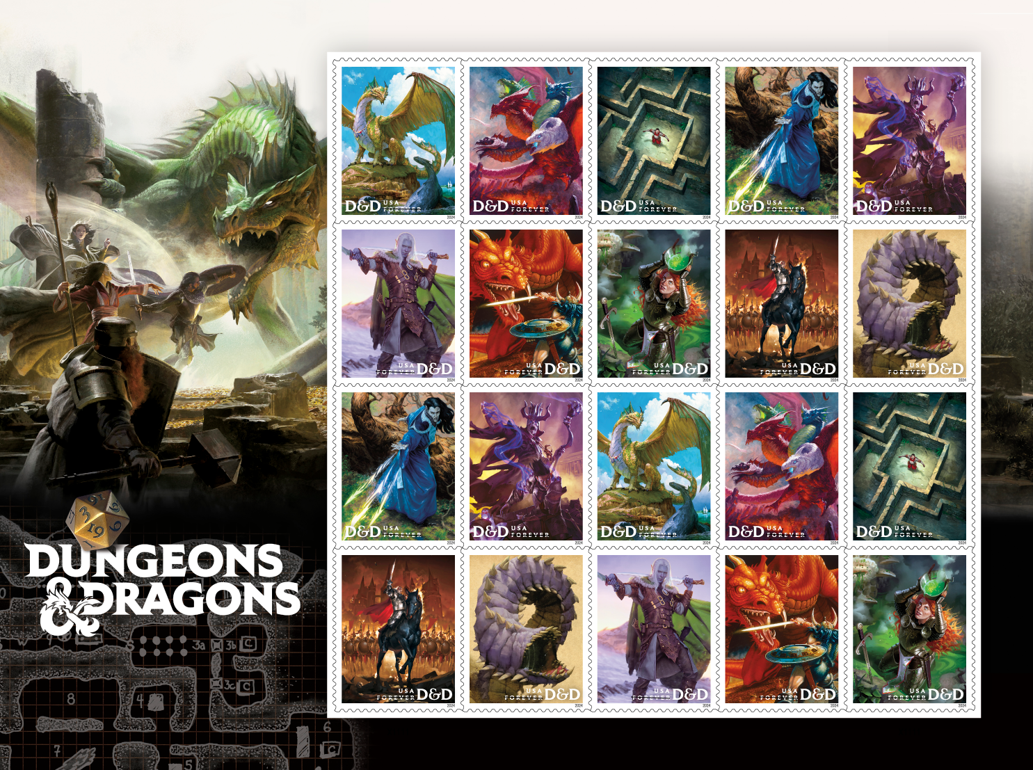 2024 Dungeons & Dragons Forever Stamps