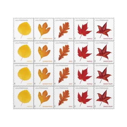 2025 Vibrant Leaves Postcard Stamps