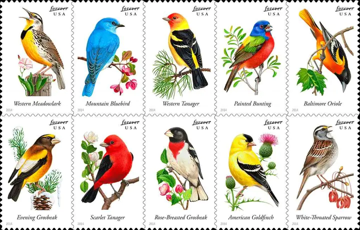 Songbirds Forever Stamps 2014