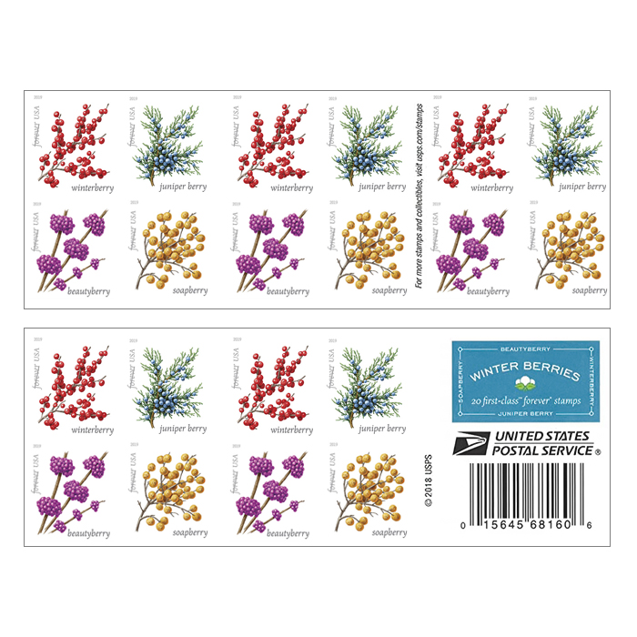 Winter Berries Forever Stamps