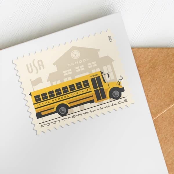 2023 US School Bus Additional Ounce Postage Stamps 1 Coil of 100