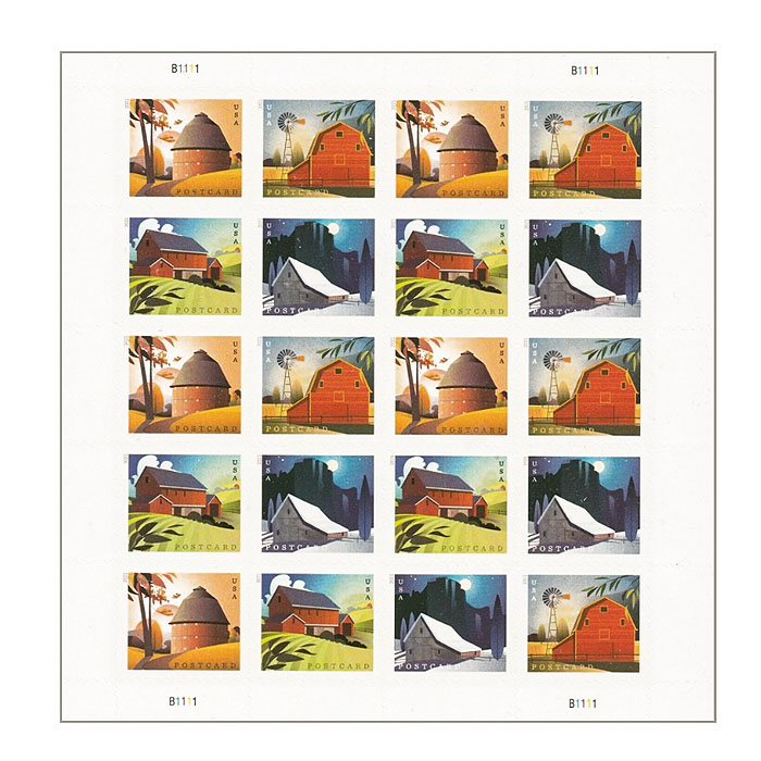 Barns Postcard Stamps(Postcard Stamp)