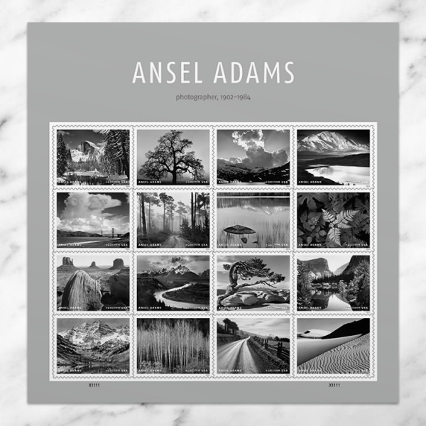 Ansel Adams Stamps, Sheet of 16