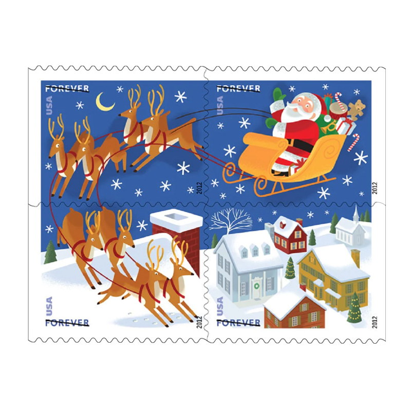 Santa and Sleigh Stamps 2011