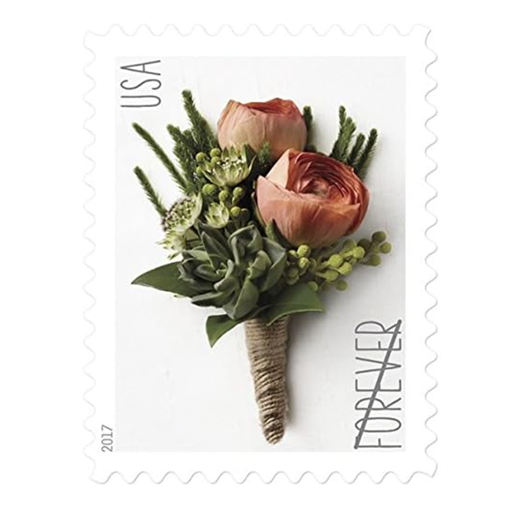 2017 USPS Celebration Boutonniere Forever Stamps