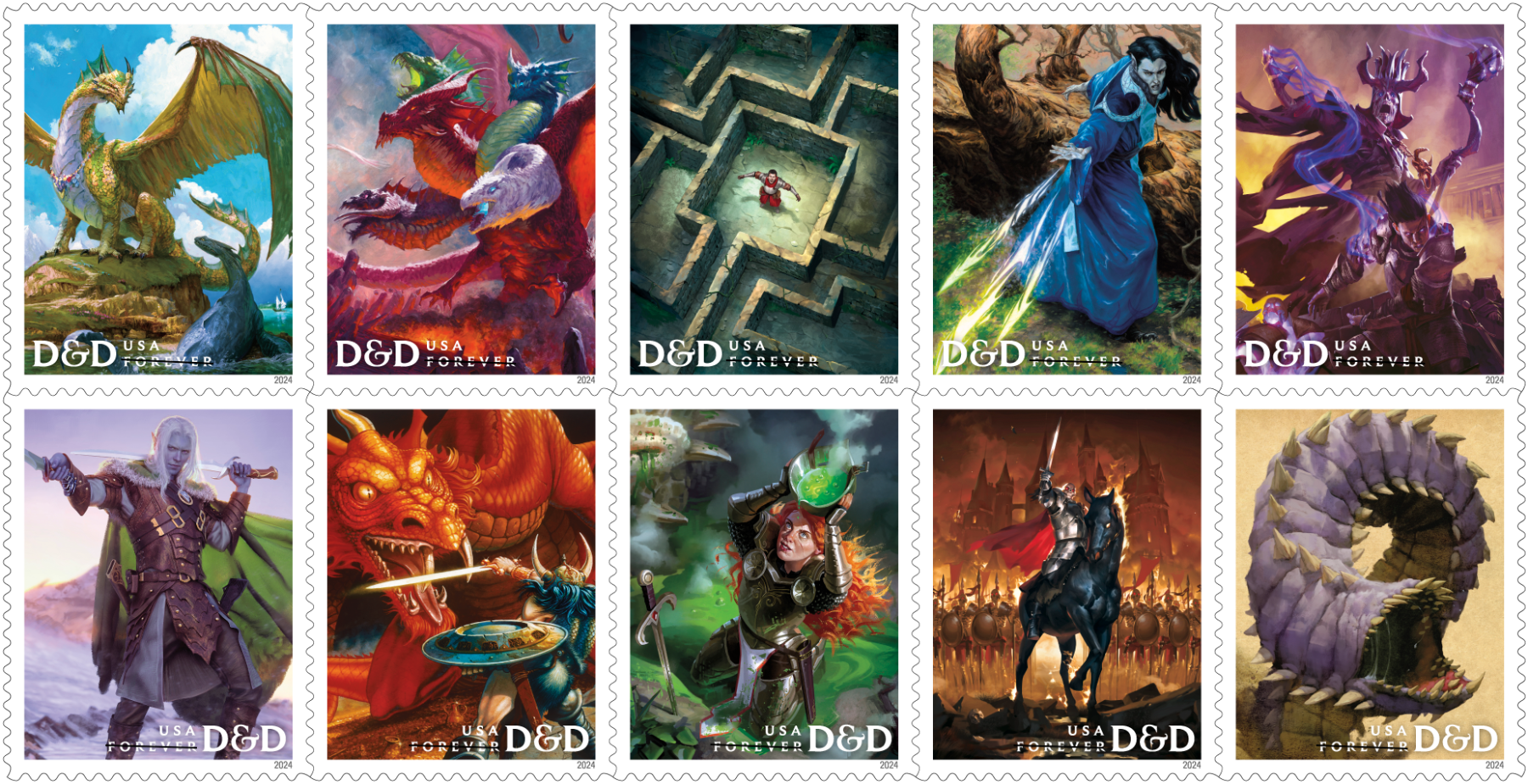 2024 Dungeons & Dragons Forever Stamps