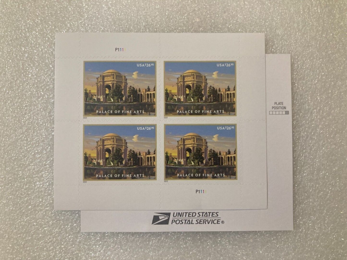 Palace of Fine Arts 1sheets of Four Stamps