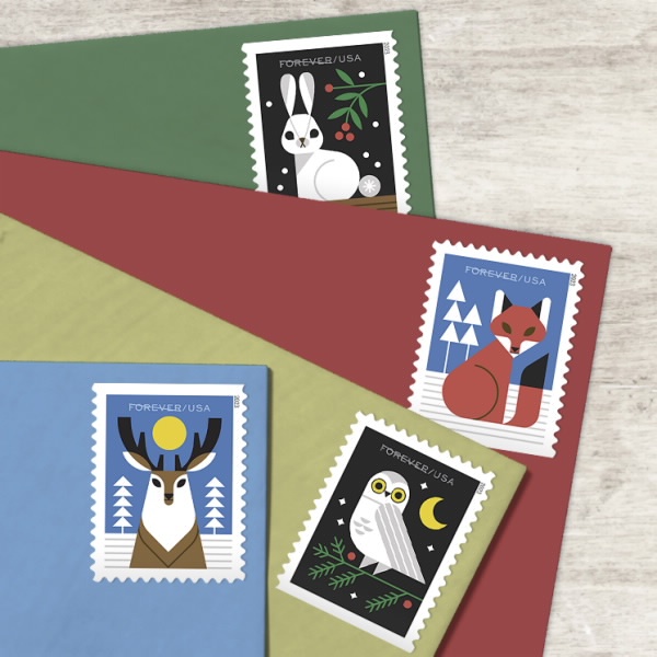 Winter Woodland Animals Stamps 2023