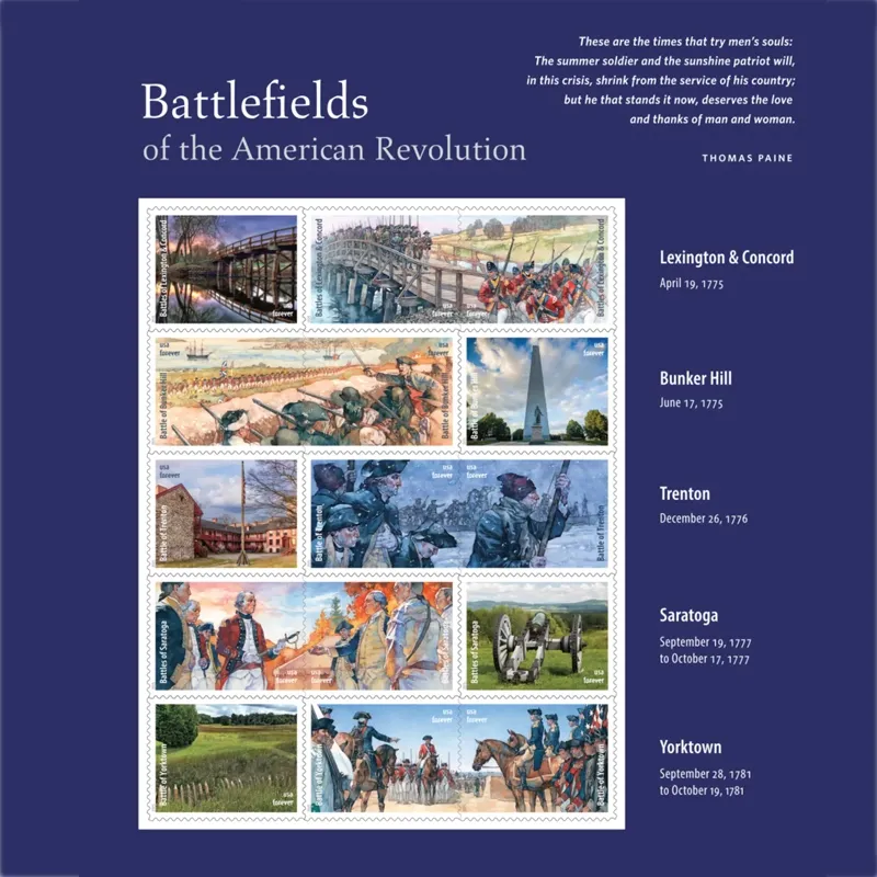 2025 Battlefields of the American Revolution Stamps