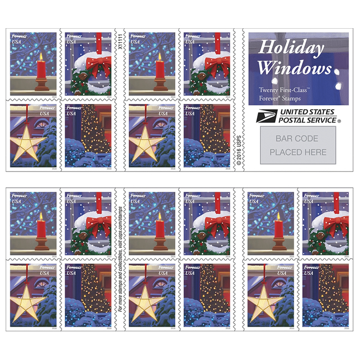 Holiday Windows Forever Stamps