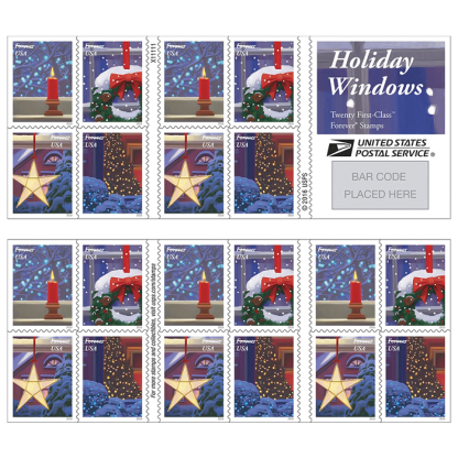 Holiday Windows Forever Stamps