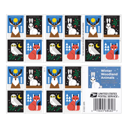 Winter Woodland Animals Stamps 2023