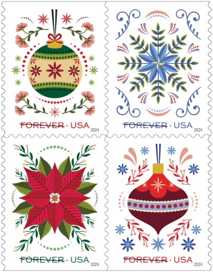 Holiday Joy Forever Stamps 2024
