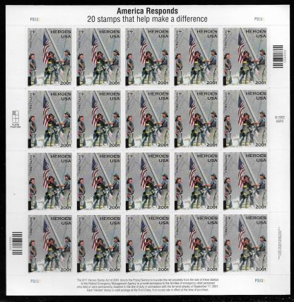 2001 Heroes America responds stamps