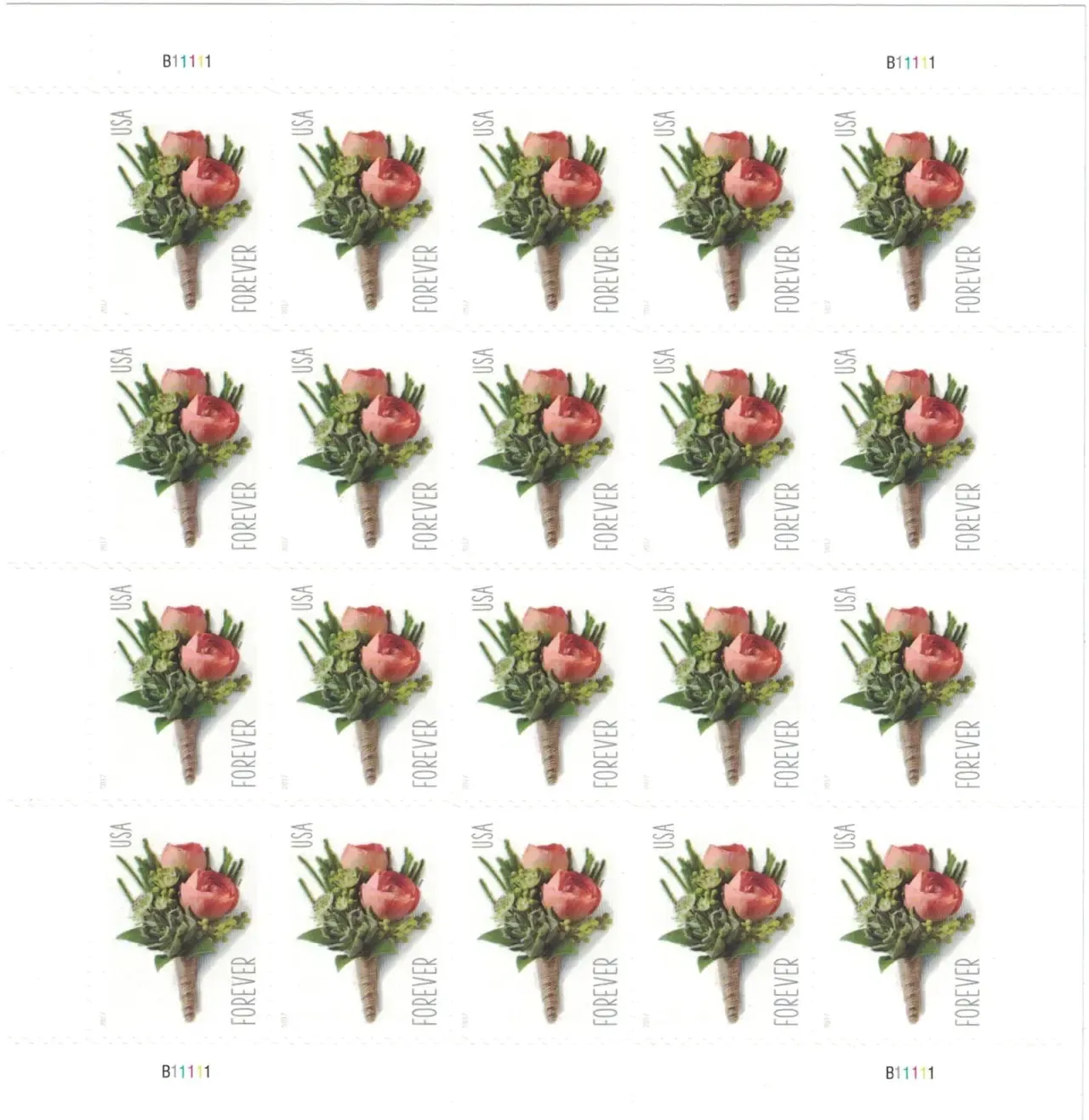 2017 USPS Celebration Boutonniere Forever Stamps